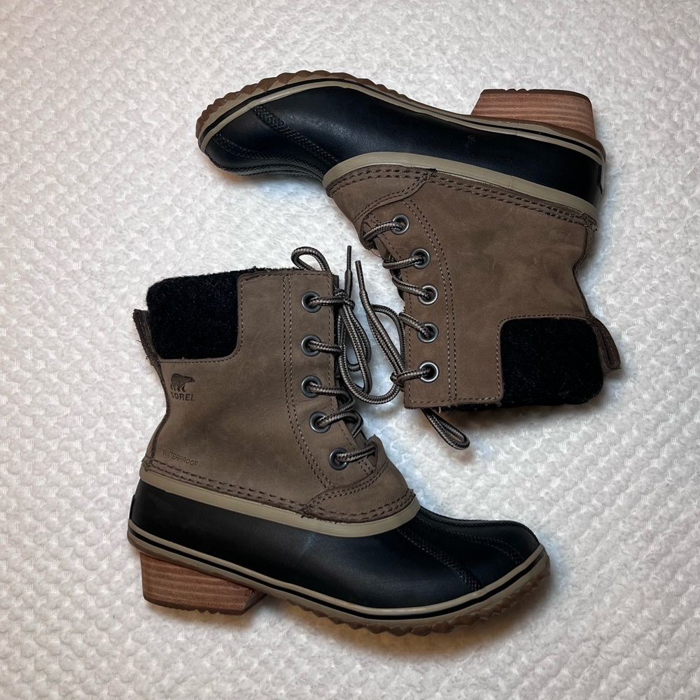 Sorel Women's Black and Brown waterproof Winter Boots